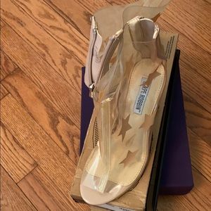 Clear ankle boot with heels